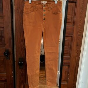 Madewell 9" Mid-Rise Skinny Jeans: Garment-Dyed Button-Front Edition size 27